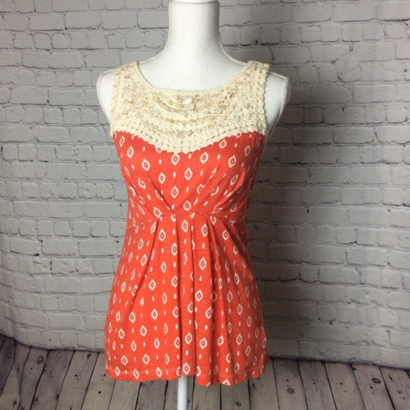 Anthropologie Tops - Anthropologie Deletta Crochet Detail Tank